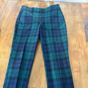 Women’s Plaid Pants - Green and Blue